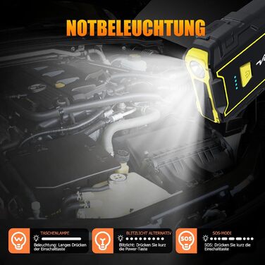 Powerbank Starthilfe VoltSurge 5000A: Зарядний пристрій для авто 12V, пусковий пристрій, LED ліхтарик