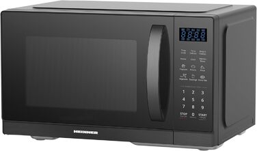 Мікрохвильова піч HMW-MD25DMRBK, 25 л, 800 Вт, чорний колір, 5 рівнів потужності, таймер, функція розморожування, поворотний піднос 28,5 см, 3 роки гарантії