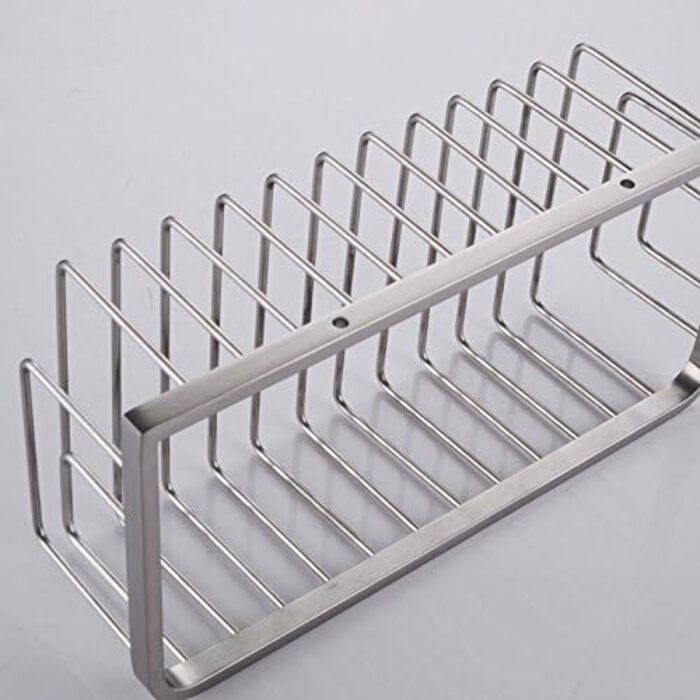 Konhard CS004 Rectangular Storage Stainless Steel Shower Caddy Brushed Shower Shelves SUS304 Stainless Steel Rustproof