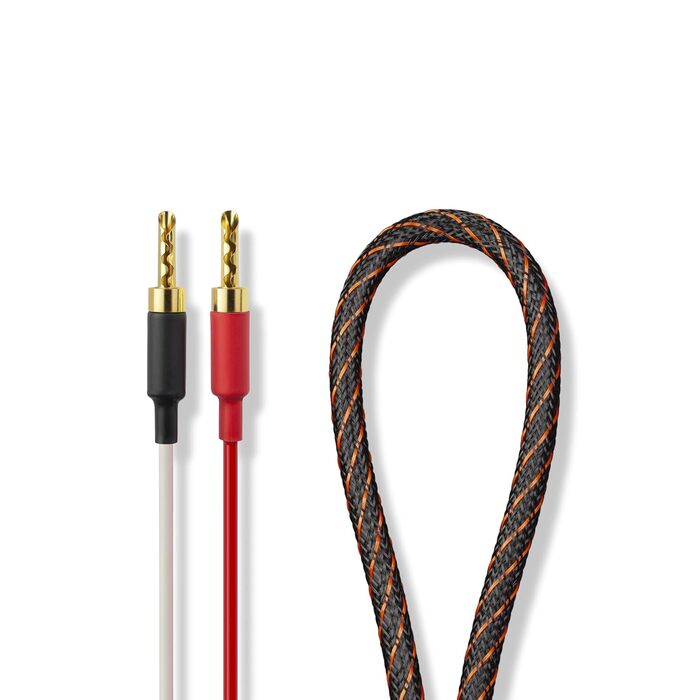 Акустичний кабель Dynavox Perfect Sound Flex 2м, Hi-Fi кабель з позолоченими банановими роз'ємами, високочиста мідь OFC, пара