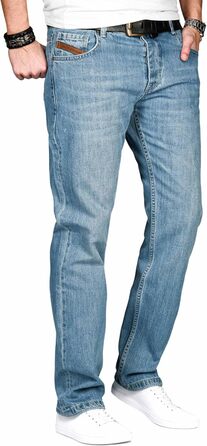 Чоловічі джинси Alessandro Salvarini Comfort Fit прямого крою, світло-блакитні (44W/36L)