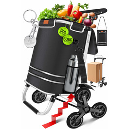 Тролей KESSER® 3-в-1 з підйомником для сходи, холодильним відсіком, 56л, до 50кг, чорний