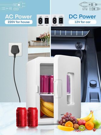 NORTHCLAN Міні холодильник 2в1 15 літрів (21 банка), портативний з охолодженням та нагріванням, 12V/220V для авто, офісу та гуртожитку, чорний, Max & Eco-режим