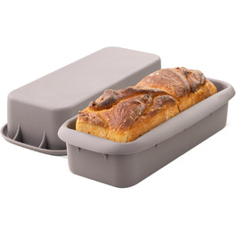 Silicone Baking Mold - 30cm Loaf Pan - Rectangular Silicone Cake Pan - Non-Stick Silicone Baking Mold - Silicone Loaf Pan - Grey
