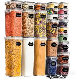 Набір контейнерів для зберігання GoMaihe 16 шт., герметичні бокси для кухні, пластикові контейнери з кришкою для круп, мюслі, рису, борошна та корму для тварин