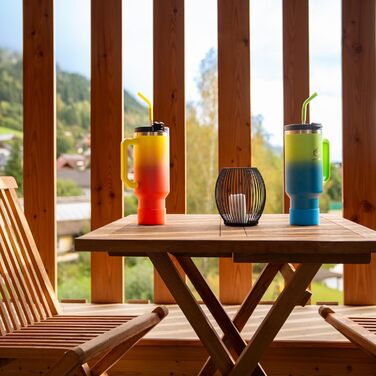 Термокружка Hydro2Go з трубочкою – BPA-free, придатна для миття в посудомийній машині – 10 годин гаряча/12 годин холодна – термокружка To-Go (1200 мл, Earth)