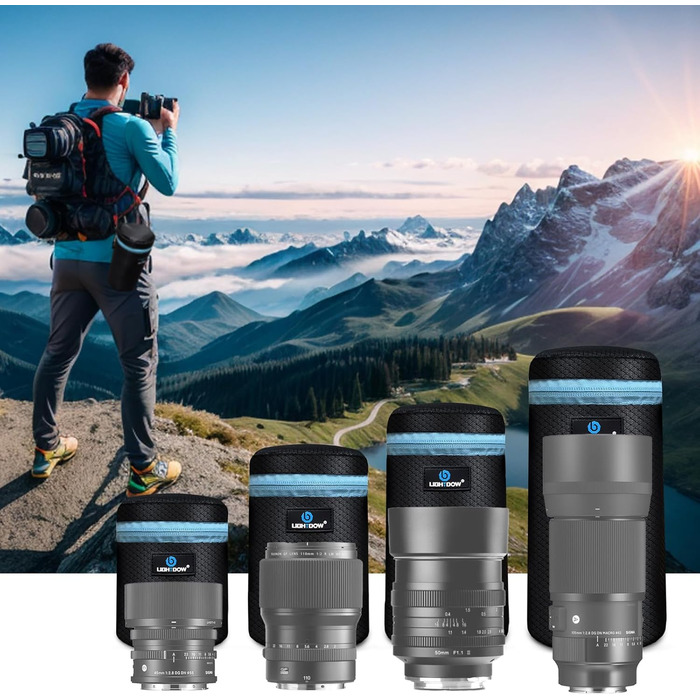 Чохол для об'єктива DSLR Lightdow (4 шт.) - м'який неопрен, 5 мм