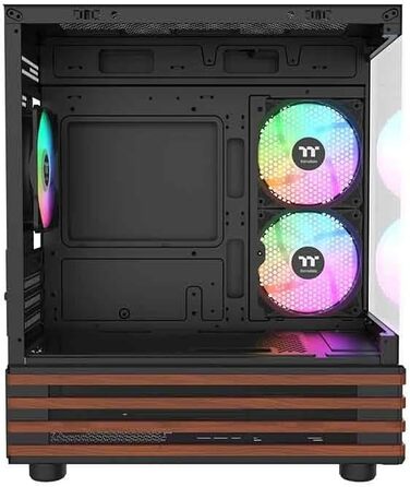 Корпус ПК Thermaltake TG ARGB View 170 Wood Black – Micro-Tower, Tempered Glass, 3x120mm ARGB, Підтримка 240/280mm радіатора