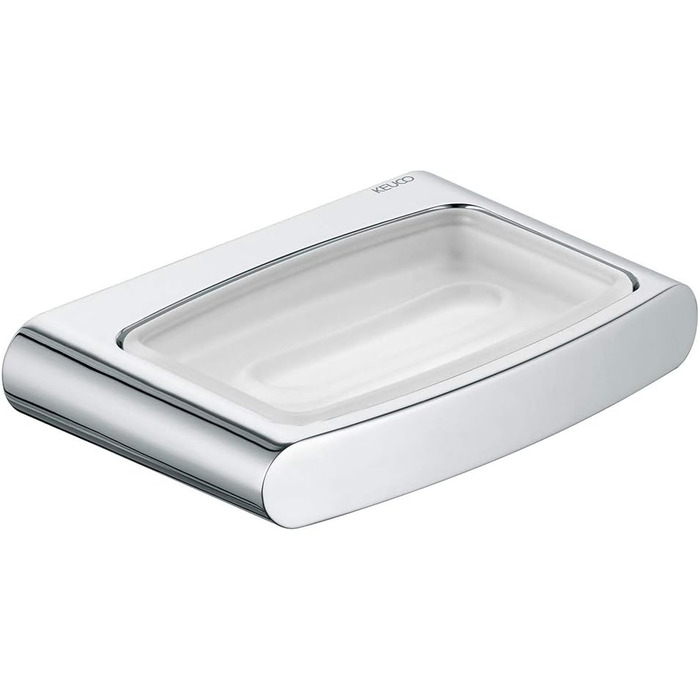 KEUCO Metal Soap Dish, Chrome Polished with Genuine Crystal Bowl, Crystal Glass Clear, for Bathroom, Shower, Kitchen, Wall Mounting, Soap Dish, Soap Holder, Elegance