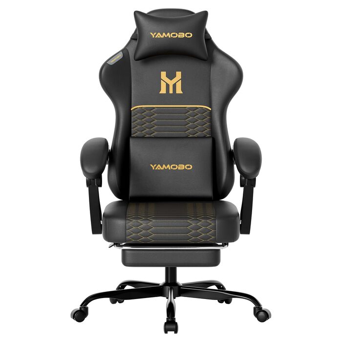 Геймерське крісло Ergonomisch з підлокітниками, підставкою для ніг, підтримкою попереку та голови, регульованою висотою, оббивка PU, сіре (P-black)