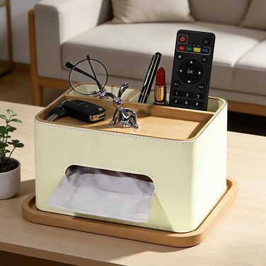 Склянка для серветок з PU-шкіри з 2 відділеннями, органайзер для косметики, настільний органайзер для офісу, дому, ванної кімнати