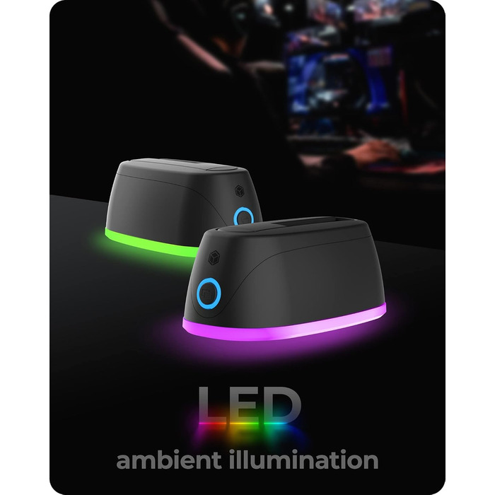 Док-станція ICY BOX для HDD/SSD USB 3.0 з RGB підсвічуванням, підтримка 2.5/3.5