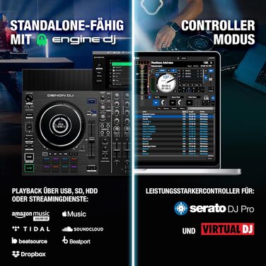 DJ контролер Denon DJ SC LIVE 4: 4 деки, Stem-розділення, Wi-Fi, вбудовані динаміки, сумісність з Serato DJ та Virtual DJ