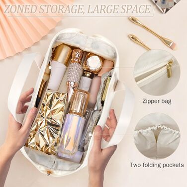 Набір косметичок для жінок: великі, малі, для подорожей, органайзер для макіяжу, beige (PU)