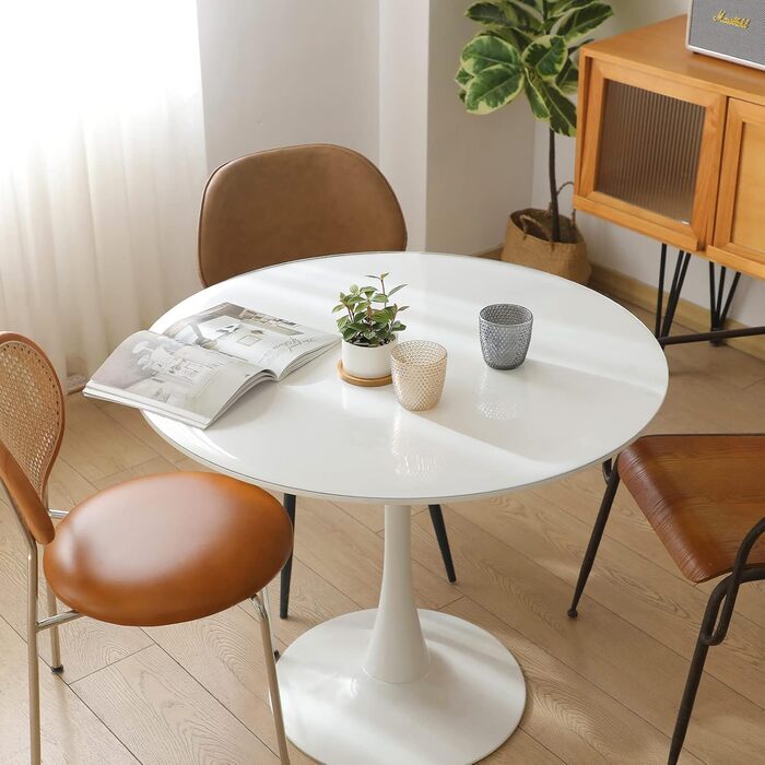 Round Table Cover Tablecloth 2mm Thickness Dia.120cm Round Table Cover Wipeable Transparent Table Cover Tablecloth Kitchen Dining Room Wood Furniture Protective Cover