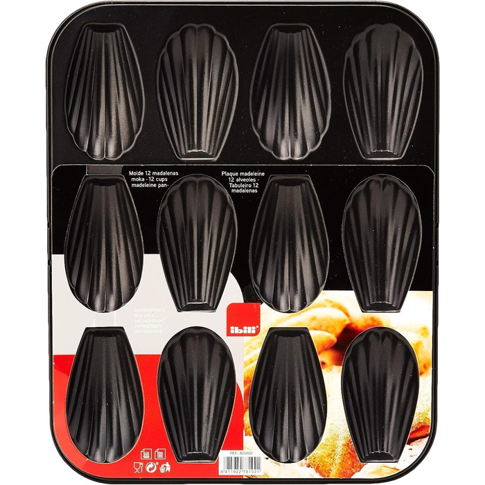 Форма для мафінів Ibili 820502 Moka Schwarz (12 мафінів) - 25,9 x 20,9 x 1,4 см