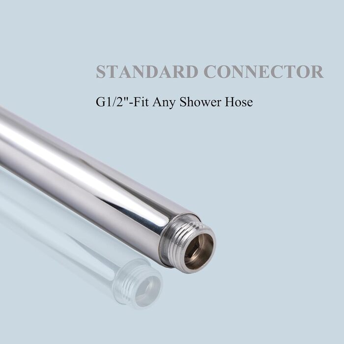 Showerhead with Hose 1.5m, High-Pressure Handheld Shower with Hose, Brass Fixed Showerhead with Hose, Water-Saving Showerhead with Pressure Booster for Higher Water Pressure, with 1 Spray Pattern (Round)