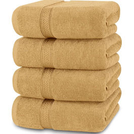 Набір з 4 преміум рушників для ванної Utopia Towels, 68x137 см, 100% бавовна, 600 г/м², швидковисихаючі та дуже вбираючі, для щоденного використання, бежеві