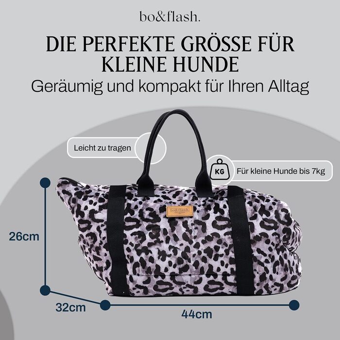 bo&flash Hundetragetasche Portland – Сумка-переноска для собак Portland (Claudelle) – до 7 кг, зручна та стильна