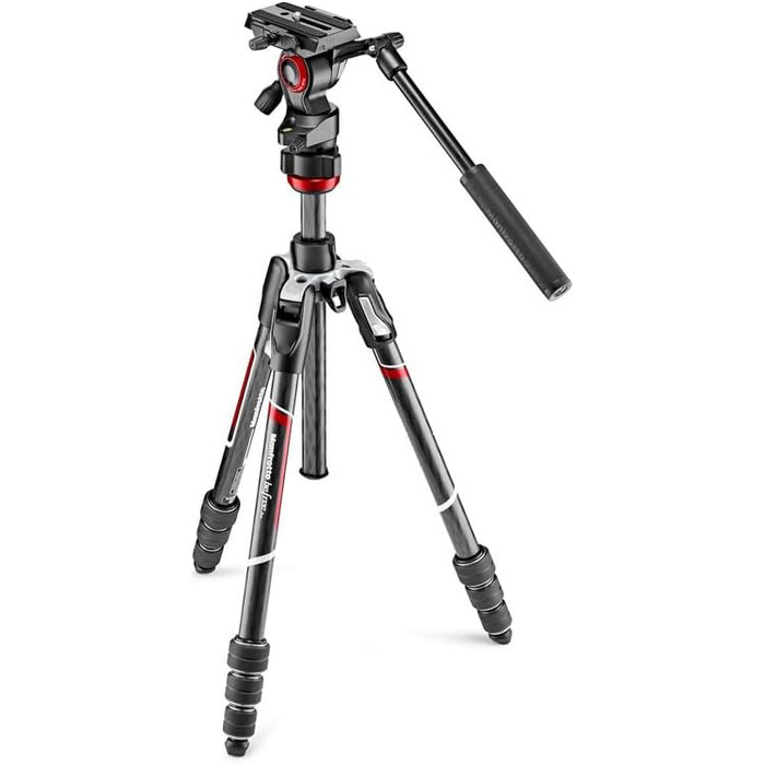 Карбоновий штатив Manfrotto Befree Live Carbon Twist з відео-головкою та сумкою для DSLR, бездзеркальних та відеокамер, навантаження 4 кг