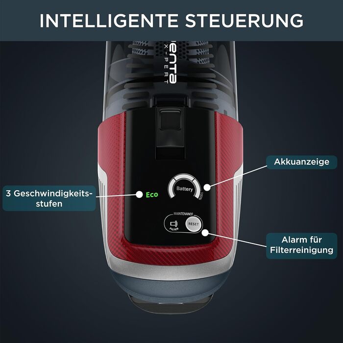 Rowenta RH6471 X-Pert 6.60 Cordless Stick Vacuum | Lightweight | Pet Accessories | LED Display | Flex Joint | 100W | Removable Battery | All Floor Types | Up to 45 Min. Runtime | 2-in-1 Wall Mount | Pet Hair | Flex Joint
