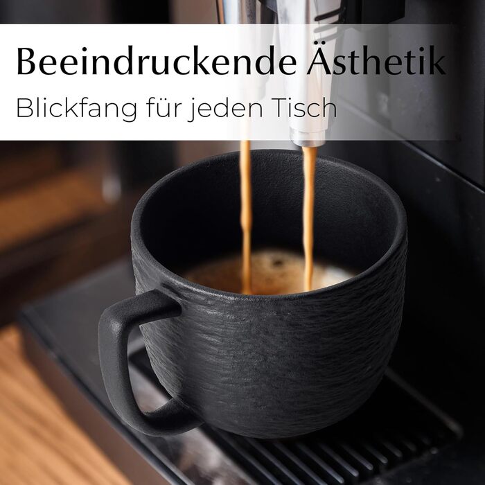 MIAMIO Набір посуду 16 предметів Oasis (Чорний) - Сучасний керамічний сервіз для 4 осіб