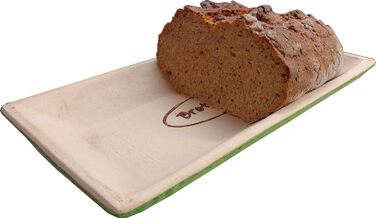 Bread loaf pan ceramic, bread baking mold for 500g bread and up to 750g bread, made with clay from Germany, produced in Bavaria. Bread recipes online, bread baking mold.
