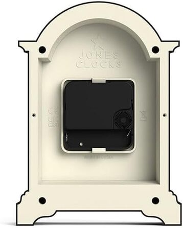 JONES CLOCKS® Bistro Table Clock | Classic Arch Design | White | Timeless Style for Desk, Table, Shelf, or Nightstand (Black)