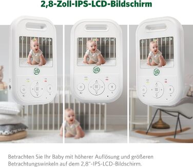 Відеоняня LeapFrog LF2513 без Wi-Fi з IPS LCD екраном 2.8 дюйма, поворотна, з нічним баченням, датчиком температури, радіусом дії 300 метрів, 12 годин роботи від акумулятора