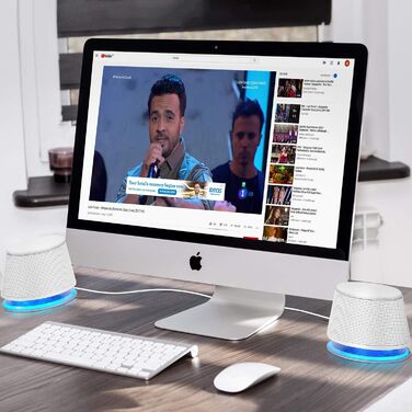 Комп'ютерні колонки Sanyun SW102, 5Wx2, стерео 2.0, USB/3.5mm, глибокий бас, білий