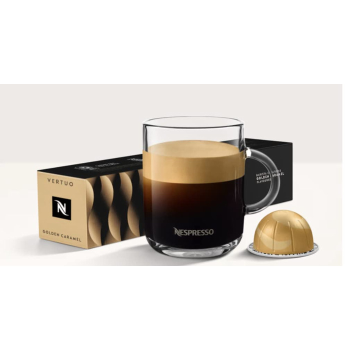 Капсули Nespresso Vertuo Barista Creations - Золотий Карамель, Солодке Ванільне, Багатий Шоколад, Обсмажений Лісовий Горіх, 40 шт.