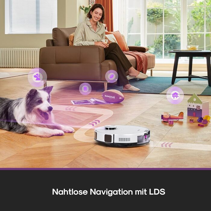 Робот-пилосос Eureka E20 Evo Plus з функцією миття та автопорожненням, 10000 Па, для твердих підлог та килимів, білий