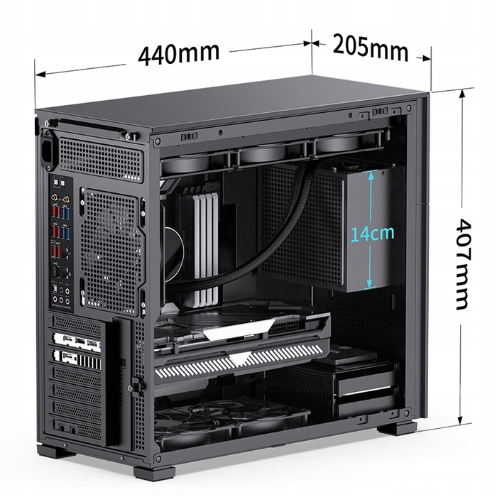 Корпус Jonsbo D41 MESH Black Mini Tower, чорний