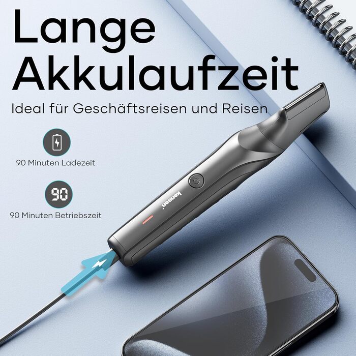 Триммер для тіла Kensen V-подібний чоловічий для гоління інтимної зони. Вологостійкий тілотриммер з насадками для ніг, грудей, пахв та зони бікіні.