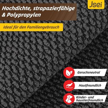 Килимок для дому JSEI протибрудна підкладка, нековзкий та мийний килим у передній коридор, вітальню або кухню (темно-сірий, 80 x 120 см)