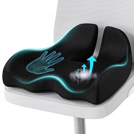 Ортопедична подушка для сидіння з ефектом пам'яті (Memory Foam), профільна, велика