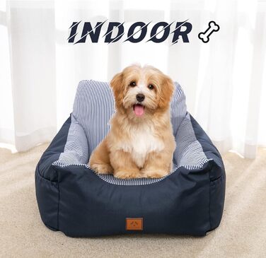 Автомобільний лежак для собак, миючий, стійкий до плям, синій, середній. Зберігання та супер м'яка бавовна PP. Безпечний та зручний для собак.