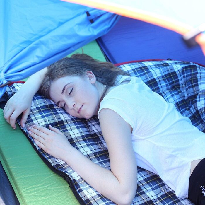 Спальний мішок Redcamp Baumwoll-Flanell для кемпінгу, 3-сезонний, теплий та комфортний, вага 2/3/1,8 кг, колір морський блакитний