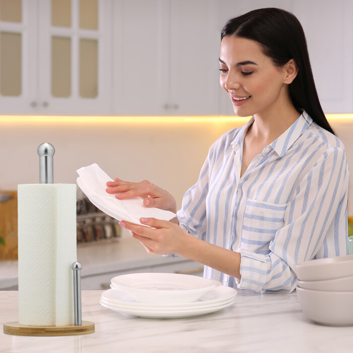 Relaxdays Roll Paper Towel Holder with Roll Stop