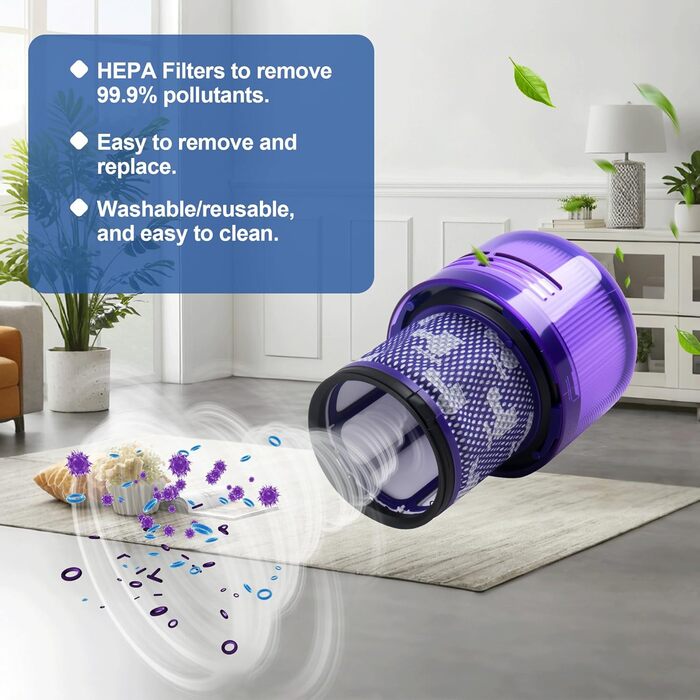 Фільтри для пилососа Dyson V11, V15 (3 шт.) + Щітка для чищення. Оригінал #970013-02