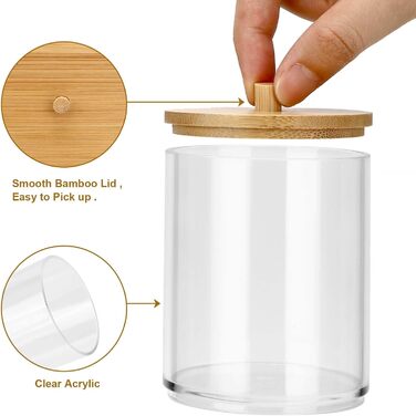 Контейнер для ватних паличок та дисків Miiepls, прозорий акриловий органайзер для косметики, 3 шт.