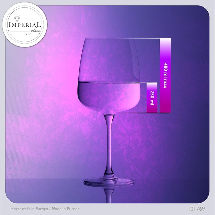 Набір склянок для білого вина 'Milano', 480 мл, 4 шт. з кристалічного скла, для Шардоне, стійкі до миття в посудомийній машині