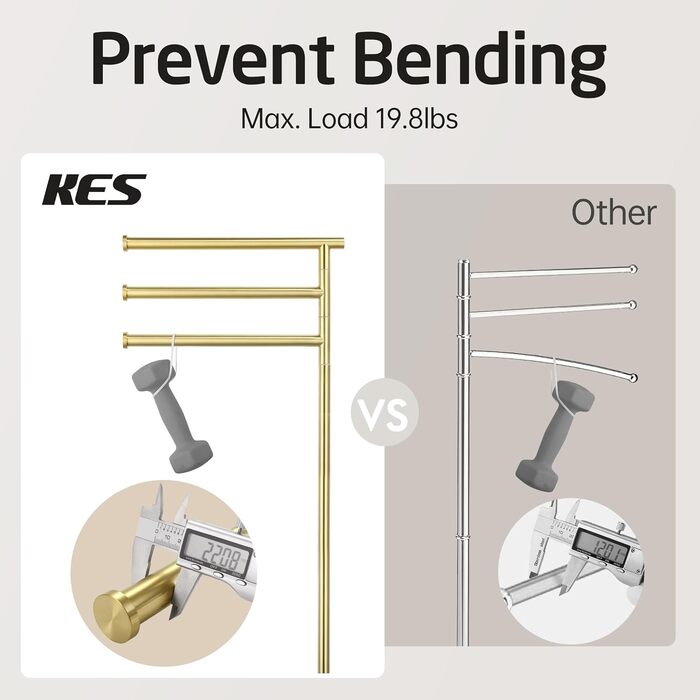 Підставка для рушників KES Gold, настільна, з нержавіючої сталі 18/8, з мамарморовою основою, 3-х ярусна, BTH219-BZ
