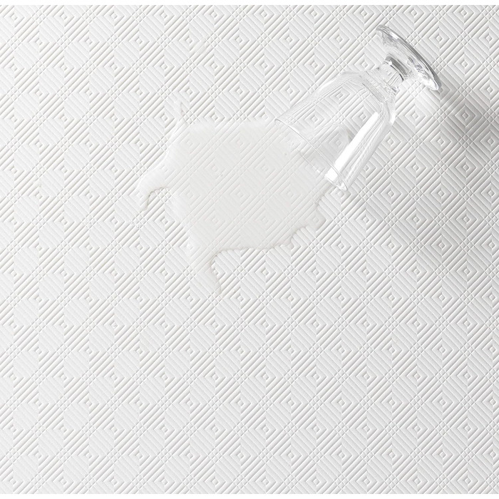Venilia Table Placemat Bulgomme Rectangular, Tablecloth, Non-Slip, Shock-Absorbing, Easy to Clean, Liquid-Proof, PVC-Polyester, White, 135 x 180 cm