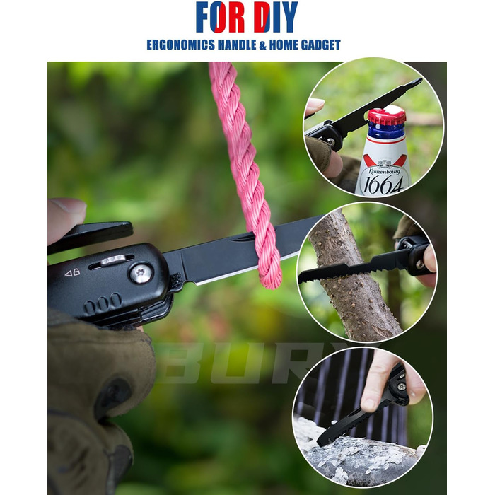 Мультитул BIBURY 12-в-1: молоток, інструменти для чоловіків, подарунок для тата, кемпінг, туризм, виживання