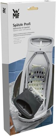 WMF Spätzle-Profi 35x14 см - Терка для шпецле з нержавіючої сталі Cromargan, з скребком для тіста та гачком для подачі, підходить для миття в посудомийній машині