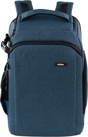 Рюкзак для фототехніки DÖRR Prag Go 16L, водонепроникний, для DSLR/SLR, з відділенням для ноутбука 16 дюймів, для дронів, знімні перегородки, тримач для штатива (блакитний)