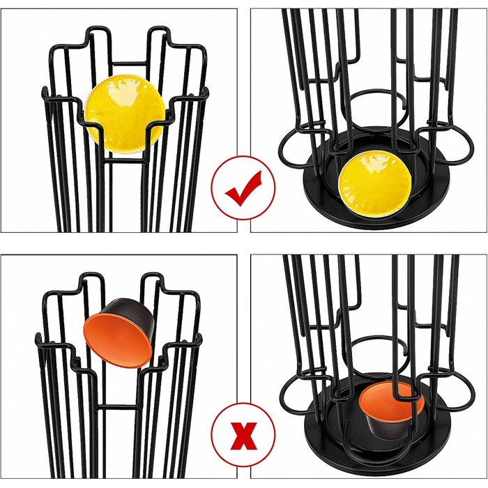 Підставка для капсул Nespresso (40 шт) XIAPIA, чорна, обертова