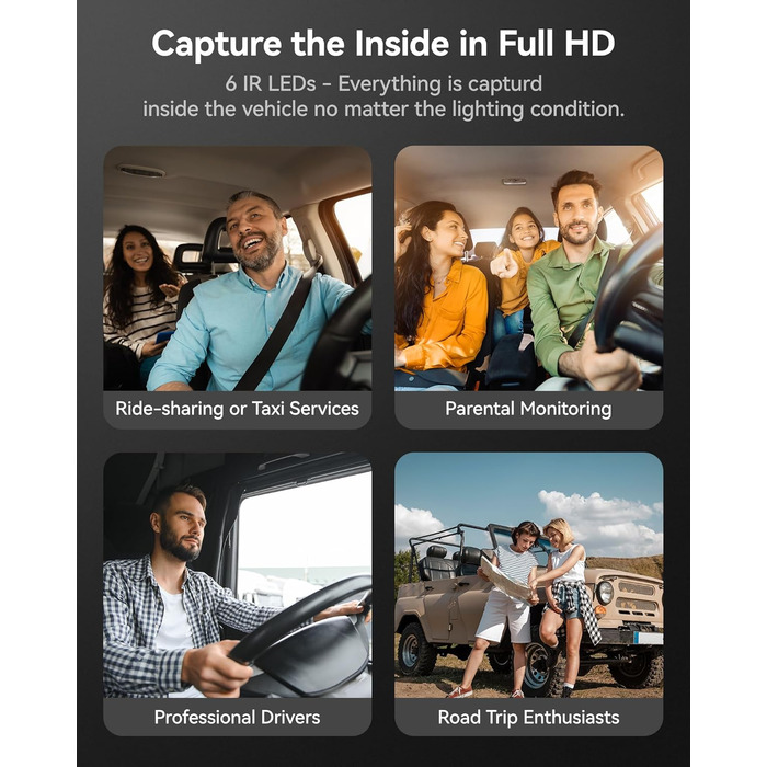 WOLFBOX i07: Автомобільний відеореєстратор 3-камерний з WiFi GPS, 4K+1080P+1080P, 2.5K+1080P+1080P, LCD 3