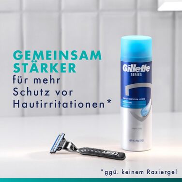 Бритва Gillette Mach 3 Standard для чоловіків, металевий корпус, сіро-чорна, набір: станок + 12 змінних касет